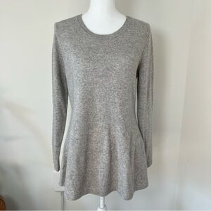 Isaac Mizrahi Live!‎ Light Cool Gray 100% Cashmere Long Sleeve Sweater Dress 🩶